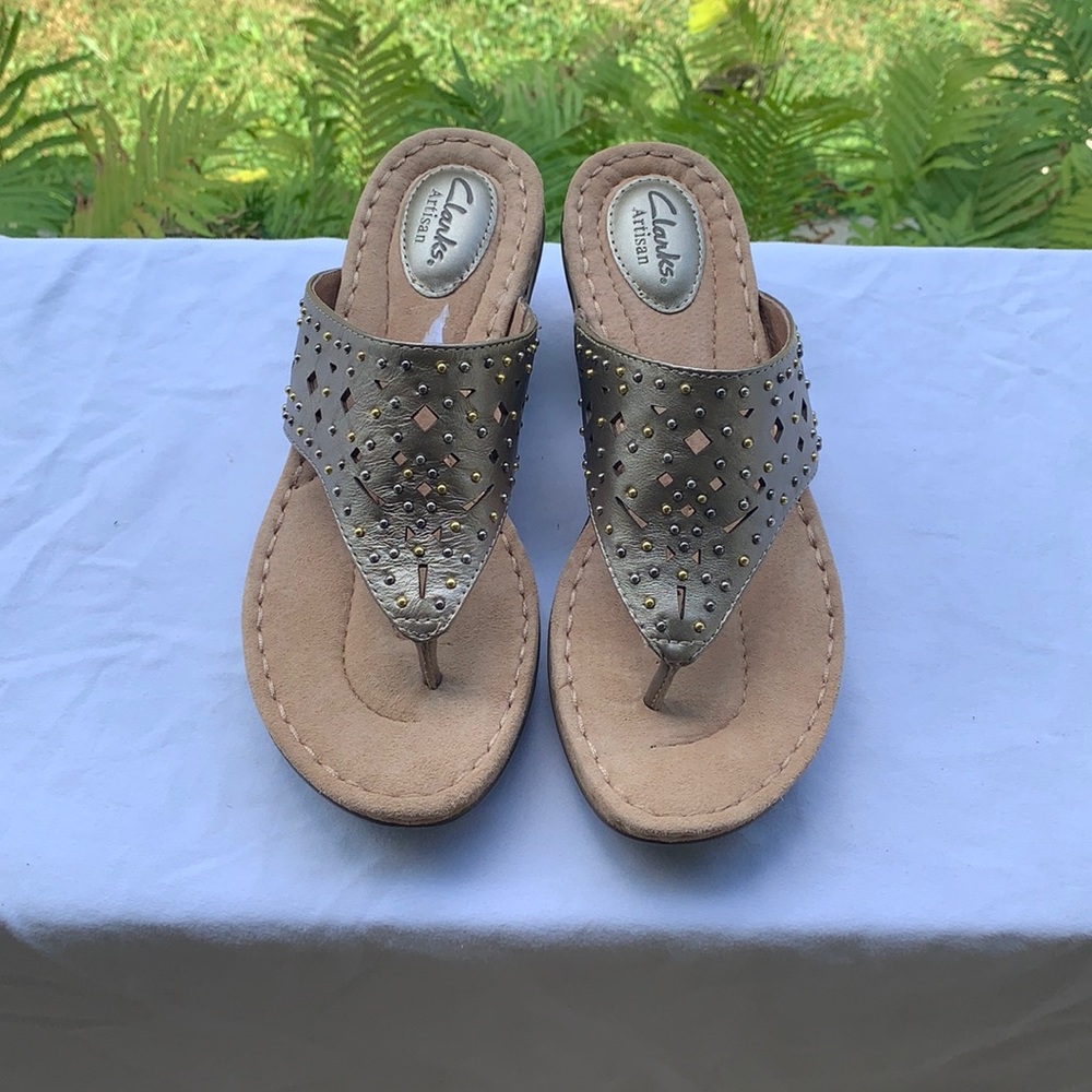 Clark’s Artisan Newland Dazzle Wedge Sandals 8.5M